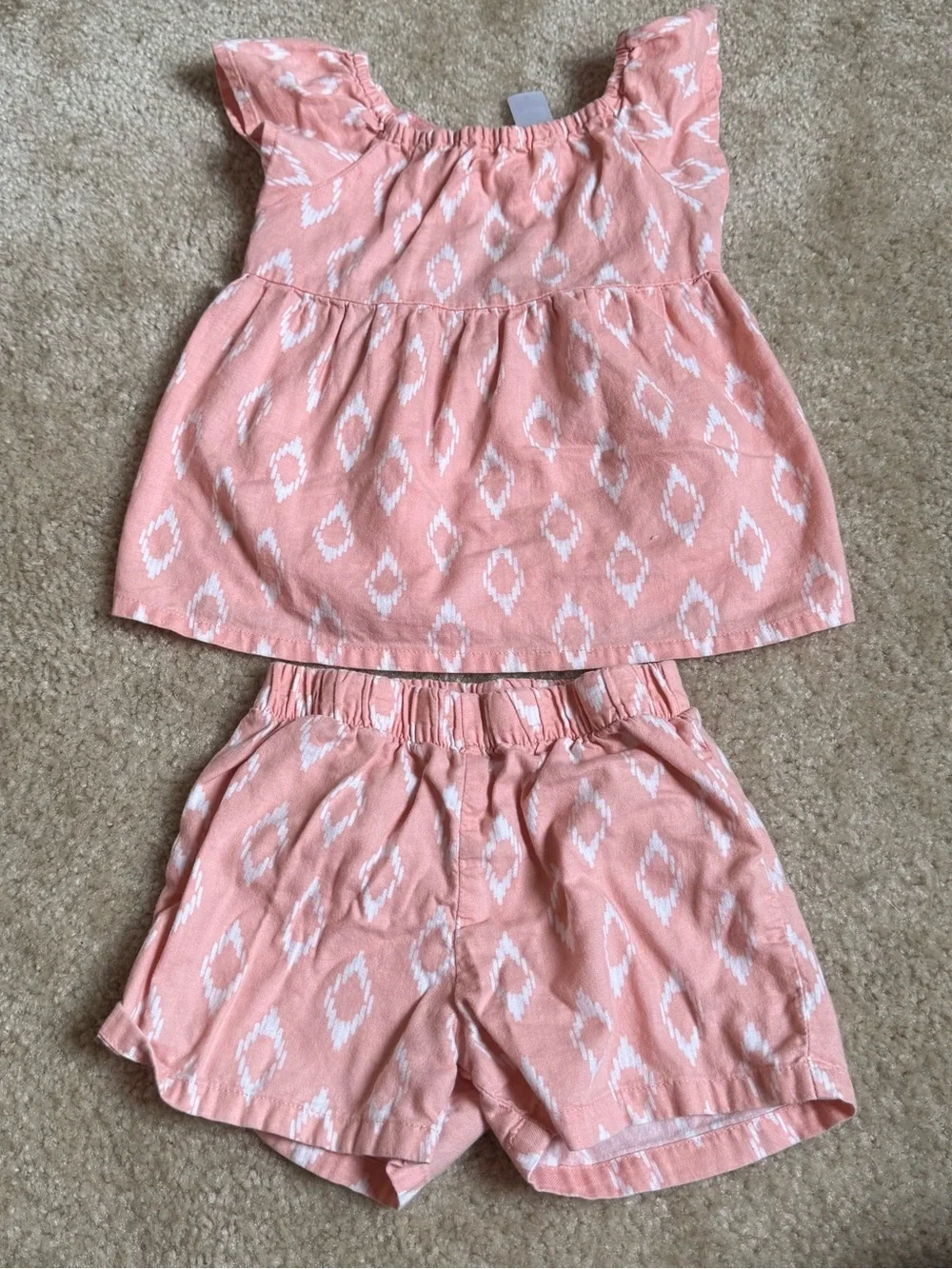 Carter's Peach Ikat-Print Girls Set